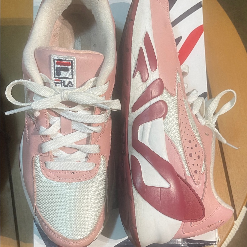 Fila Women's Pink and White Athletic Sneakers